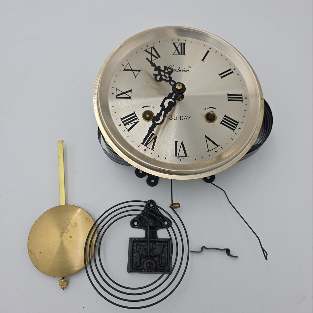 Vintage Centurion 35 Day Wall Clock Parts/Repair Pendulum Movement Untested